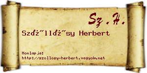 Szőllősy Herbert névjegykártya